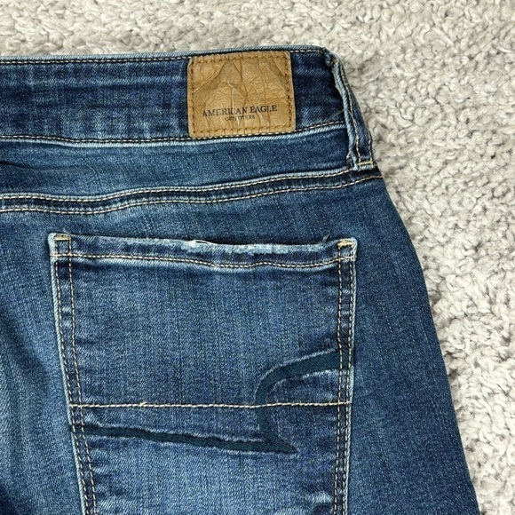 American Eagle Jeans Womens 6 Super Stretch Skinny Dark Wash Party Concert Denim - Picture 5 of 6